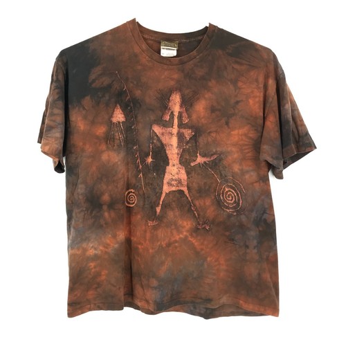 VINTAGE The Mountain Mens Shirt 2XL Brown Tie Dye Touch Gold Spring Ford 1997 US