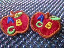 5 Apple Application Patch Iron-On Red 0 7/8in Washable Trims Sew Ap