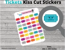 Tickets Kawaii Planner Stickers #86 / Planner Stickers  / Journal Stickers 