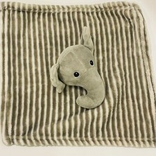 Lila Jack 11" Gray White Stripe Elephant Lovey Plush Security Blanket