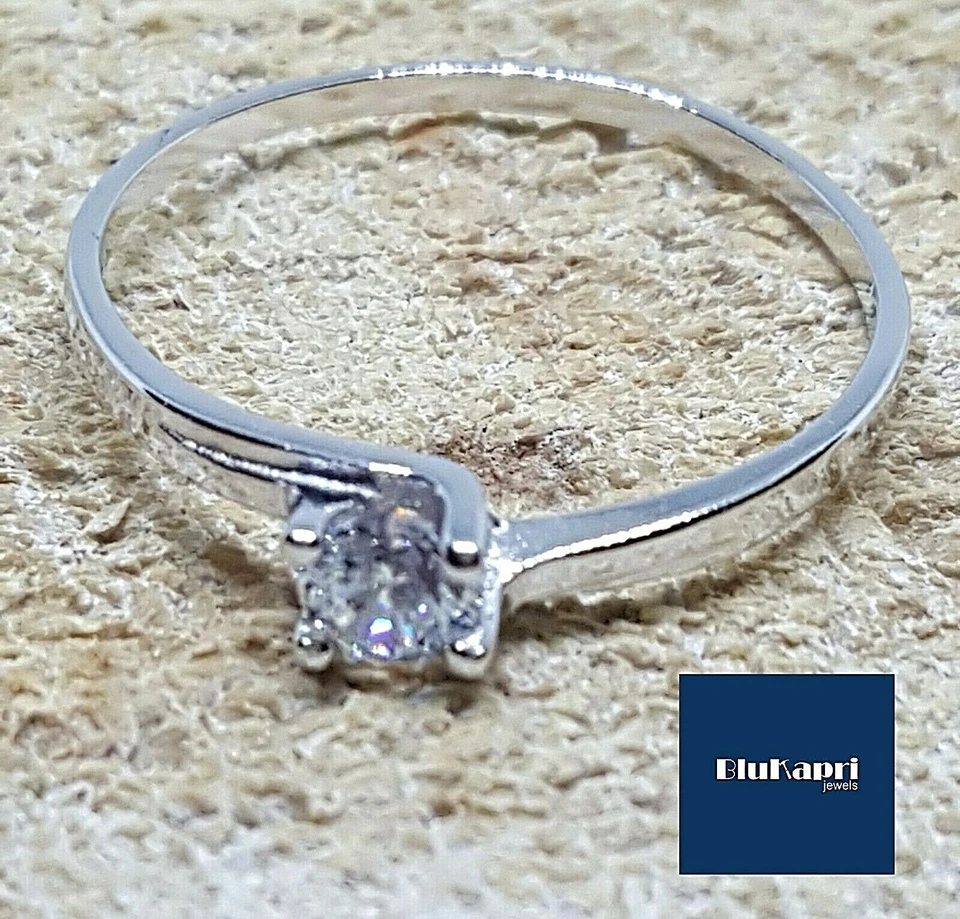 Anello donna in Argento 925 Solitario 6 mm zircone 1 kt diamante - Immagine 4 di 4