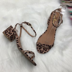 leopard print low block heel shoes