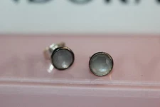 New PANDORA 290738MSG Grey Moonstone Droplets crystal stud earrings June retired