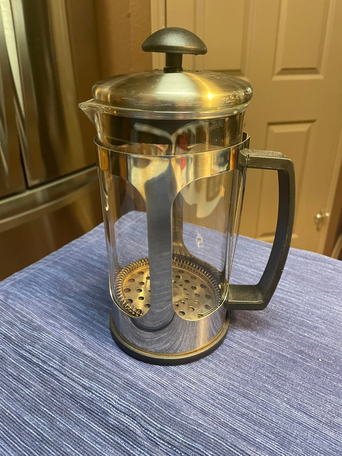 French Press Coffee Maker Glass Stainless Steel Large 32 oz.