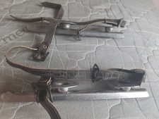 Rare Soviet Vintage Metal Two-lane Ice Skates with Straps Kharkov GPZ USSR 1960s