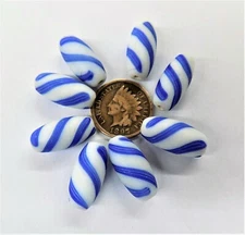 Early Great Lakes Antique Delft Style African Trade Beads TT293   13 beads     