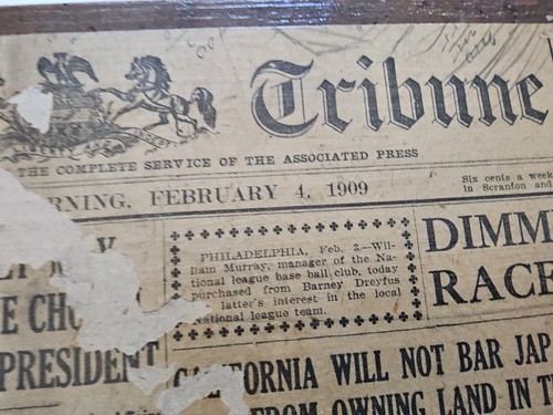 1909 Fell Brewery Beer Box Crate Wood EMBOSSED TOP ONLY Carbondale Pa Very Good - Picture 4 of 5