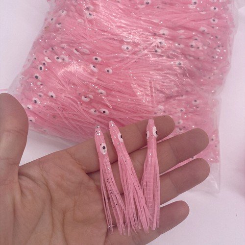 50 PIEZAS Falda Pulpo Calamar Brillo Señuelo Suave 6 cm Hoochies Cebo Señuelo de Pesca - Imagen 17 de 21