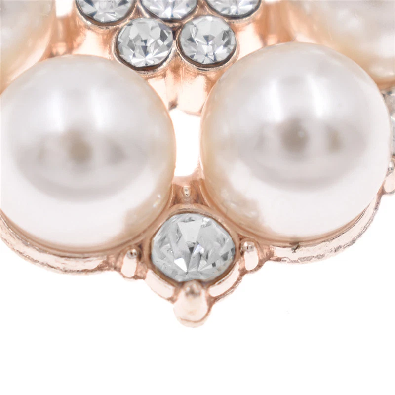 10pcs Pearl Flower Rhinestone Buttons Sewing Handbags Scrapbooking Craft DIY - Image 3 of 4