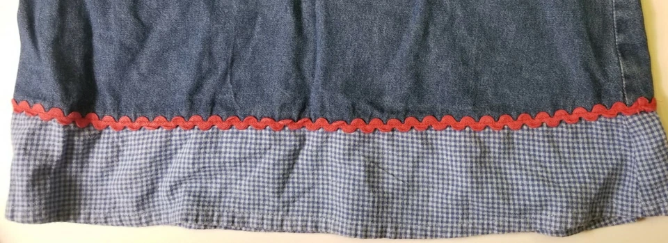 Sweet Potatoes Jumper Dress Girl size 6X Blue Denim Horse Appliquéd Overall - Image 3 of 4