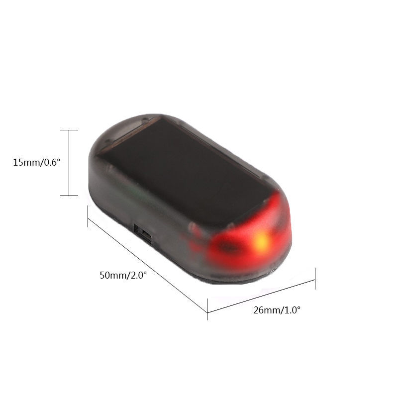 Alarme Factice Voiture - 6 LED Rouge - Lumière Avertissement Solaire - Anti-Vol Clignotant