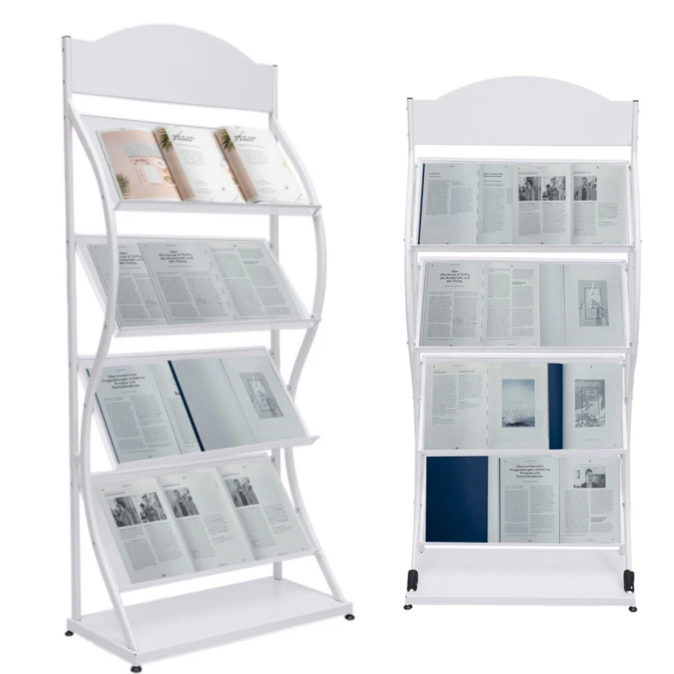 Newspaper Rack Magazine Stand Literature Holder Book Magazine Display 4 Layers - Bild 2 von 4