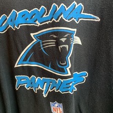 Shirt L/S CAROLINA PANTHERS Football REEBOK XL NFL Black Crew Neck Vintage