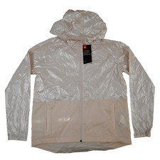 Under Armour Women's Small UA Storm Metallic Woven FZ Hooded Jacket Pink - NWT