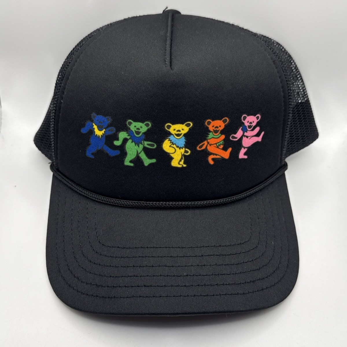 Grateful Dead Dancing Bears Foam Trucker SnapBack Rope Hat Mesh 