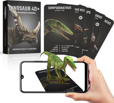 Dinosaur 4D AR Educational Flashcards Printed Learning Cards with Interactive