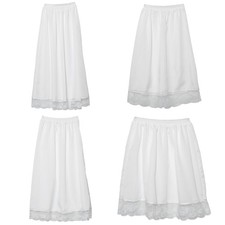 Women Lace Underskirt Modern Half Slip With Lace Trim Skirt Slip Long Underwear