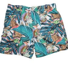 Star Wars The Mandalorian Grogu Baby Yoda Swim Trunks Tropical L