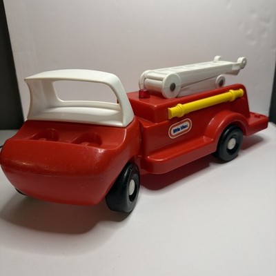 Little Tikes 1990s Vintage 16'' Firetruck Fire Engine with Moveable ladder 