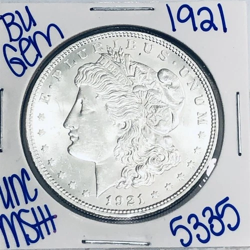 1921 BU UNCIRCULATED MORGAN SILVER DOLLAR AUTHENTIC U.S. MINT FREE SHIPPING 5335