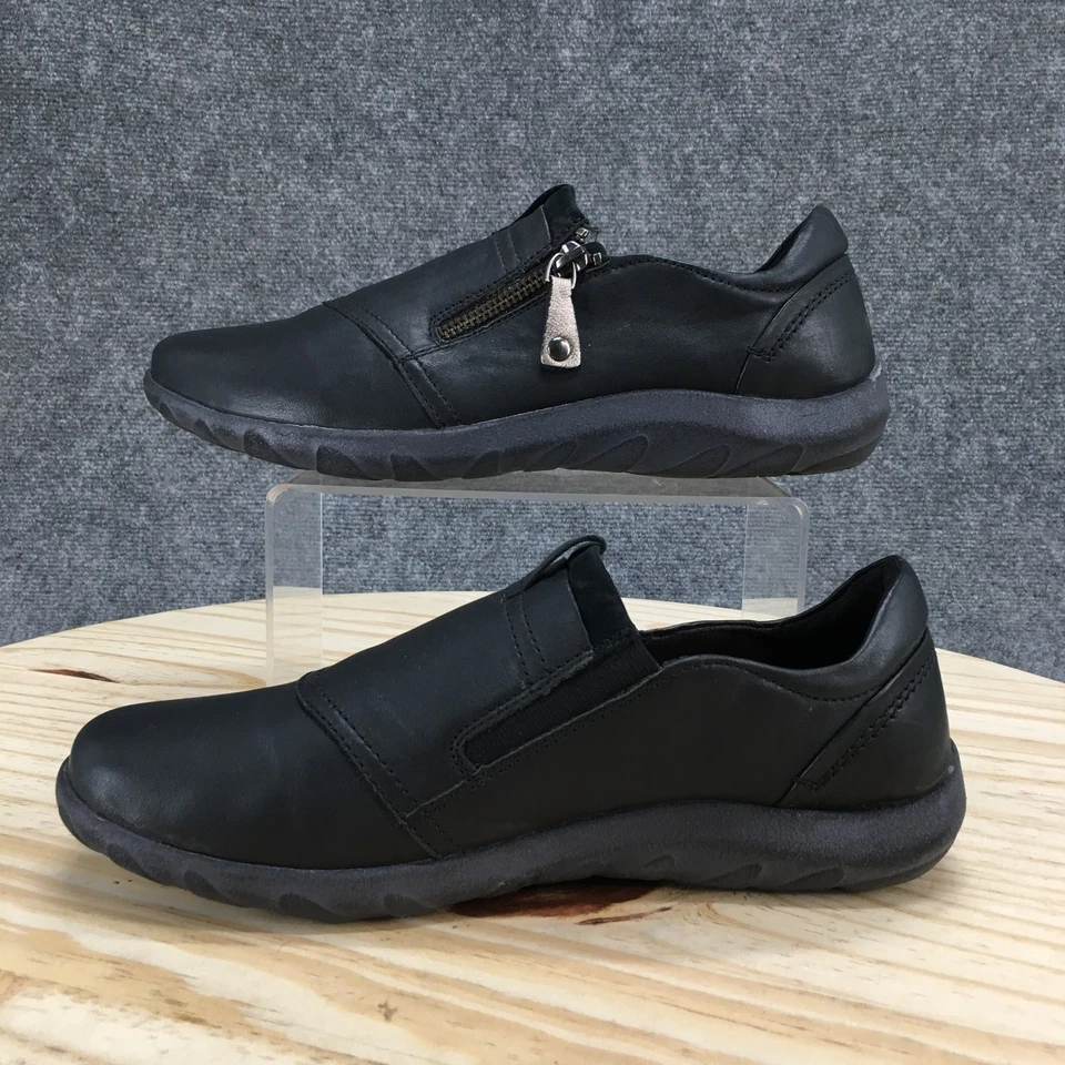 Zapatos Cobb Hill Para Mujer 9 W Amalie Informales Cremallera Lateral Mocasín Planos Cuero Negro Foto 2 de 4