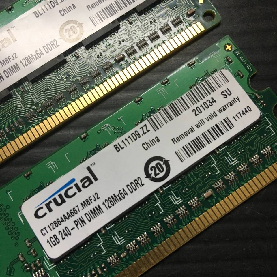 2 PCS Crucial CT12864AA667.M8FJ2 1GB 240-PIN DIMM 128Mx64 DDR2 PC Memory - Image 4 of 4
