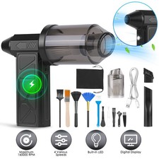 160000RPM Portable Air Duster Vacuum Cleaner Cordless Air Blower w/ Light Tool