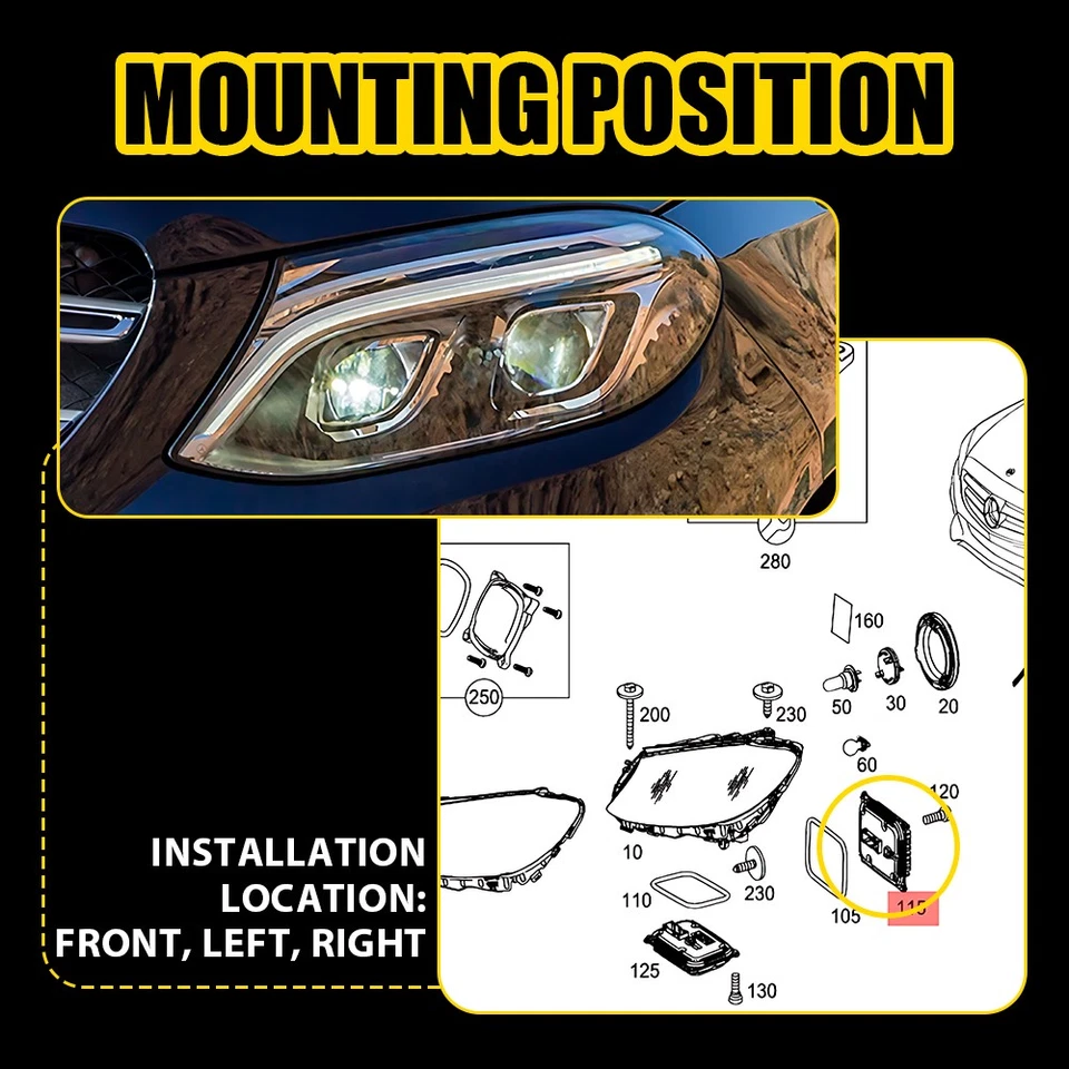 LED Headlight Lighting Control Module for Mercedes-Benz OE# 222-870-07-89 Foto 2 de 4