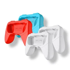 4pcs Joycon Bracket Holder Hand Grip Case For Nintendo Switch - White + Blue Red