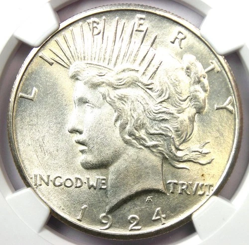 1924-S Peace Silver Dollar $1 - Certified NGC MS64+ Plus Grade - $2,575 Value