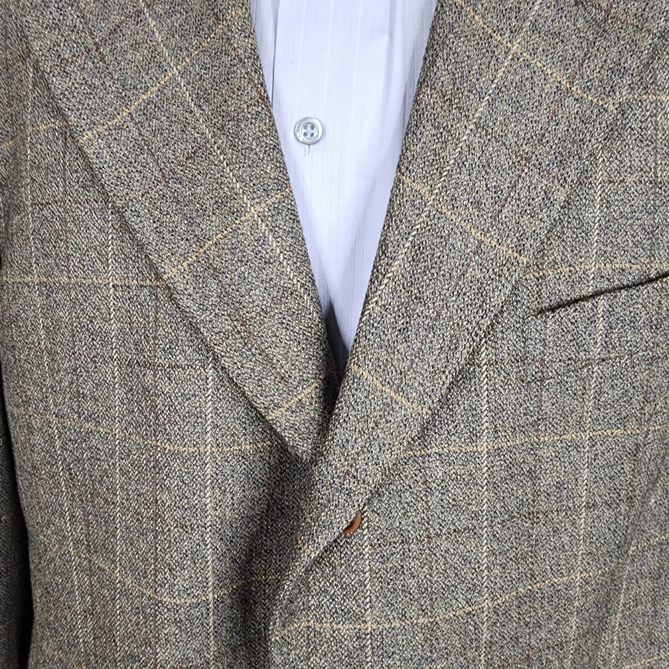 Emmanual Ungaro Sport Coat Jacket Mens 44S Brown Windowpane VL Wool - Image 4 of 4