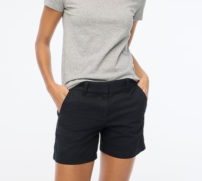J Crew Women's 5'' classic chino short Size 10 Black