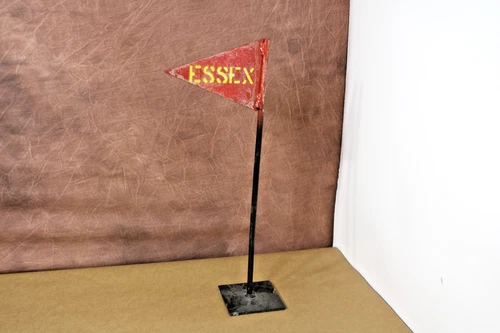 Vintage Essex Oil & Gas Metal Flag Marker 18.75" H Unique Rare