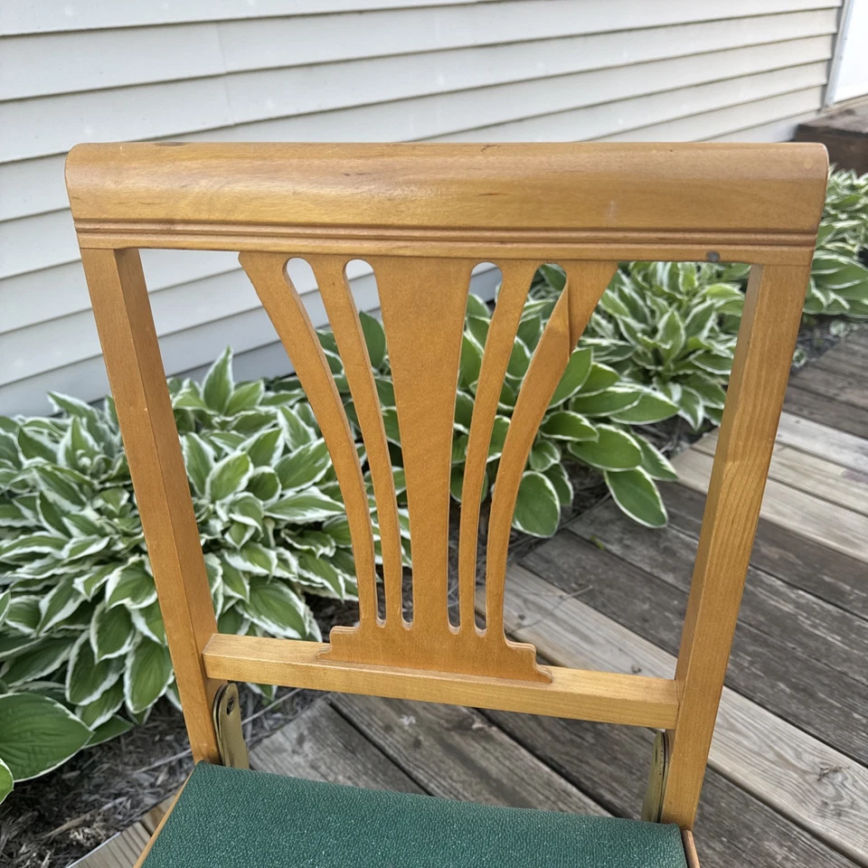 Silla de comedor plegable vintage de madera Leg-O-Matic cantidad 1 Foto 4 de 4
