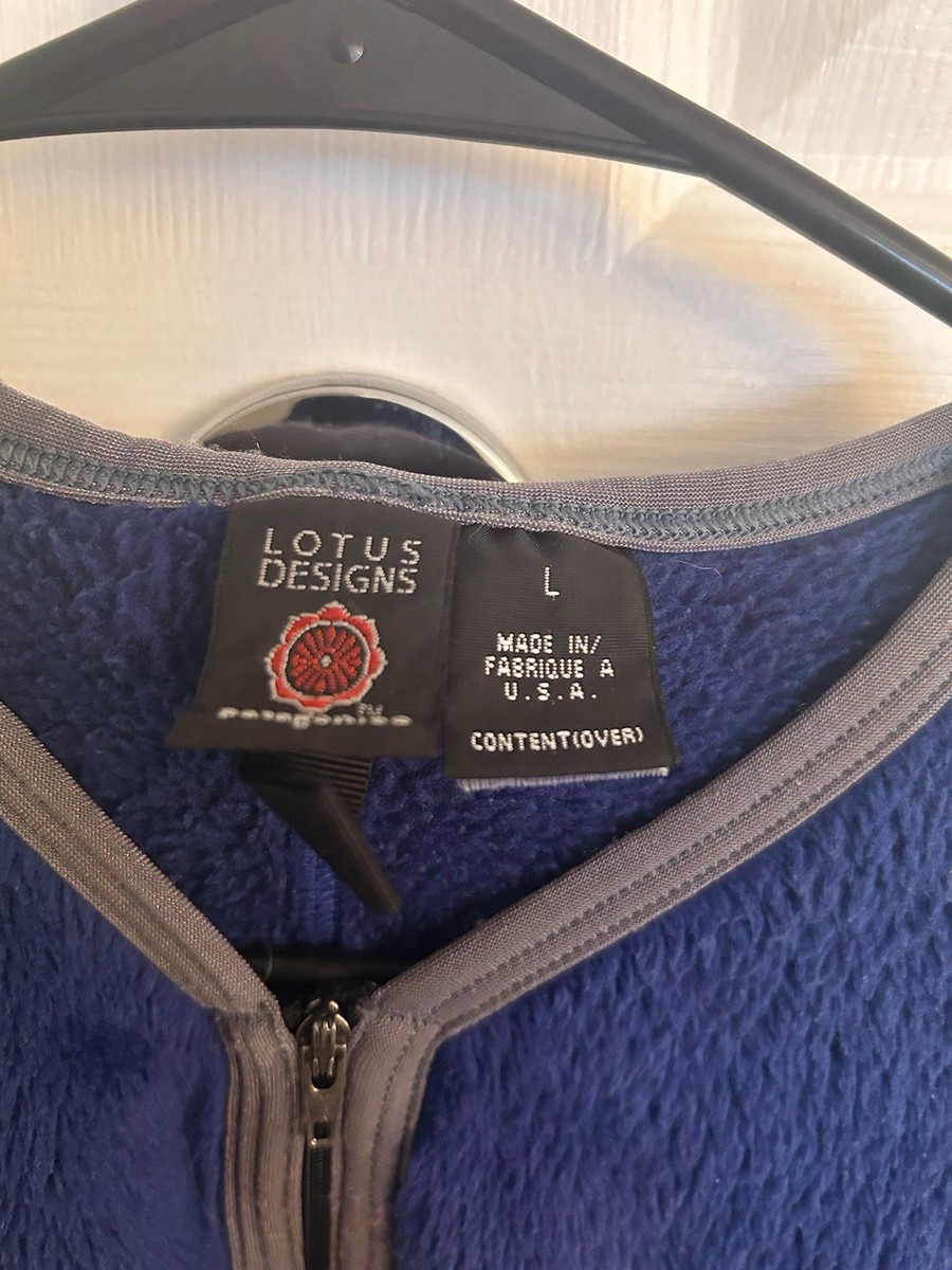 Patagonia Lotus Designs Aquafur Kayak Fleece Men's Large Blue | eBay