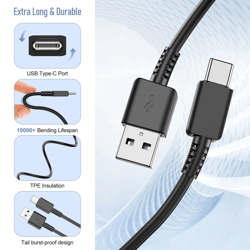 Bulk Lot USB Type C Fast Charger Cable USB C Charging Cord For Samsung Android - Image 3 of 4