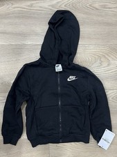 Nike Sportswear Club Fleece Full Zip Hoodie Kids Size 6-7 Black