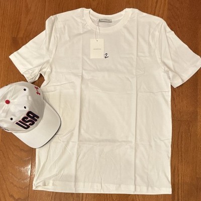 zero point two White Graphic Crew Neck Men's M Short Sleeve T-Shirt