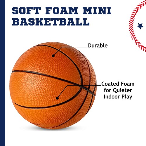 Botabee 5 Inch Foam Mini Basketballs - Pack Of 2 Small Foam Basketball - Picture 5 of 7