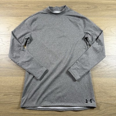 Under Armour Shirt Men Medium Cold Gear Fitted Mock Long Sleeve Gray Base Layer