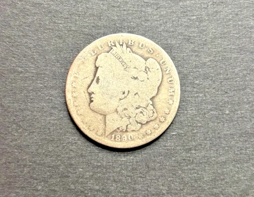 1890 o morgan US silver dollar