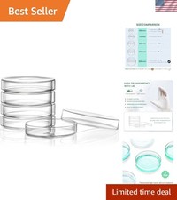 5Pcs High Borosilicate Glass Petri Dishes with Lids - Precision for Cultures