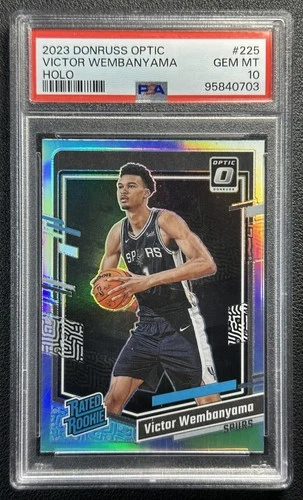 VICTOR WEMBANYAMA PSA 10 2023-24 PANINI DONRUSS OPTIC #225 ROOKIE HOLO PRIZM 703