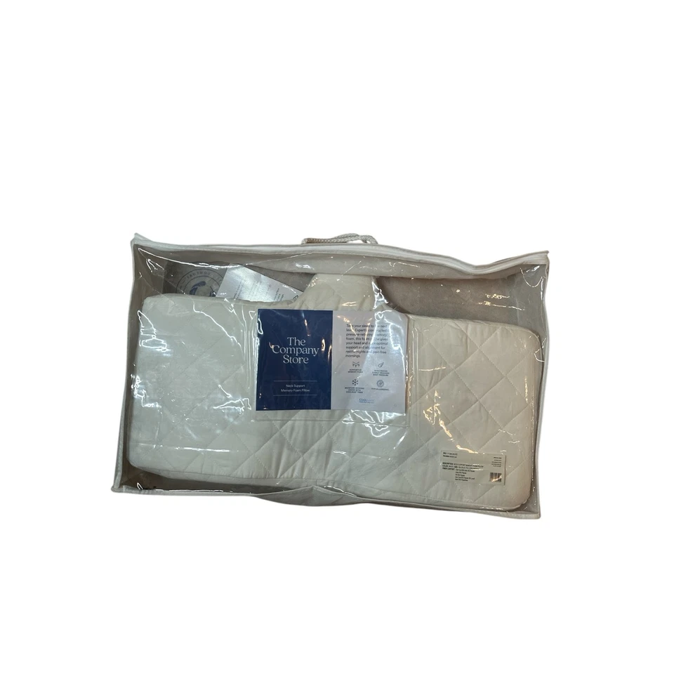 Almohada de espuma viscoelástica con soporte para cuello suave The Company Store tamaño 15"x24,75" blanca nueva con etiquetas Foto 2 de 4