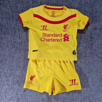 Warrior Liverpool Football Kit Boys Size 6-12 Months Yellow Away P2P 11" Baby - Image 1 of 4