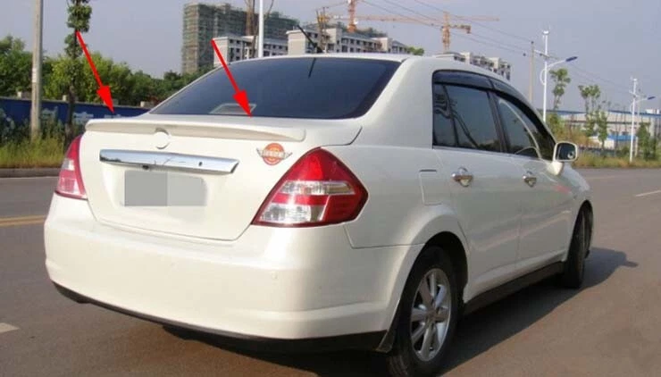 Alerón trasero estilo ABS de fábrica para Nissan Versa Tiida 2007-2010 sedán 1 pieza Foto 3 de 4