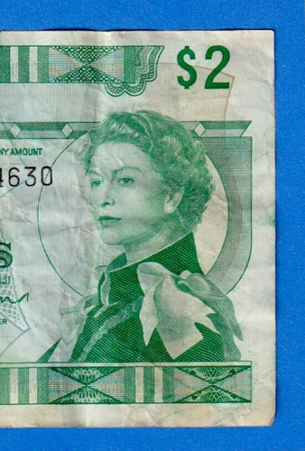 FIJI $2 (ND 1974) P-72b Circulated Note QE II B/2 434630 - Picture 3 of 3