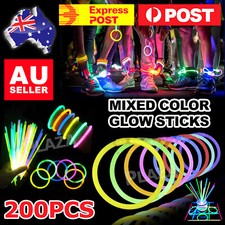 200PCS Mixed Single Colour Glow Sticks Bracelets Party Glowsticks Glow In Dark A