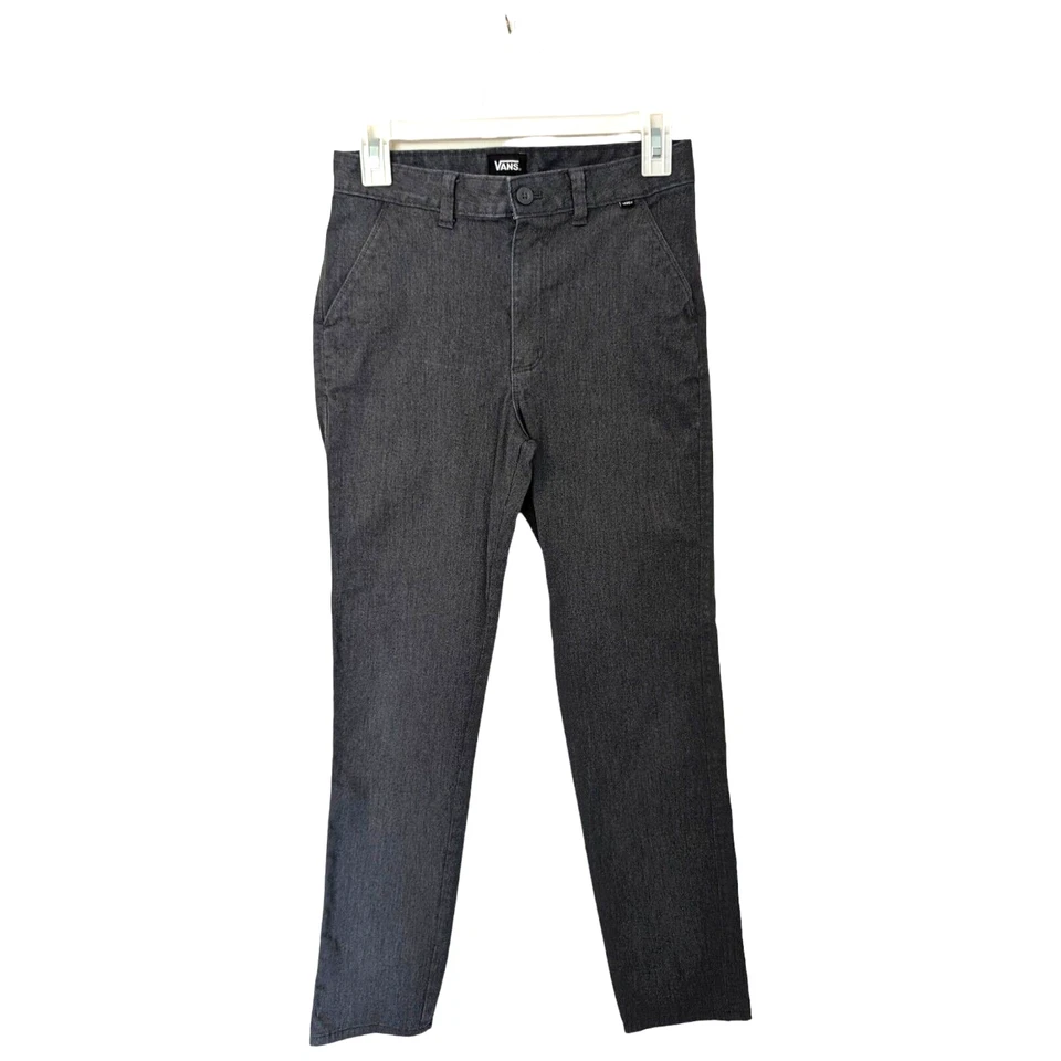Pantalones de mezclilla chinos Vans para niños talla 16 gris patinador fuera de la pared pierna recta Foto 2 de 4