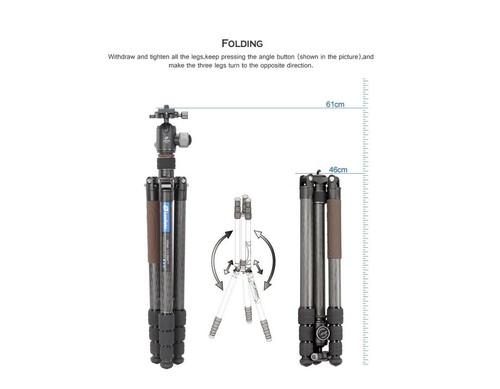 Leofoto LX-284CT + XB-38 Reversible Travel Tripod with Ball Head - Picture 5 of 12